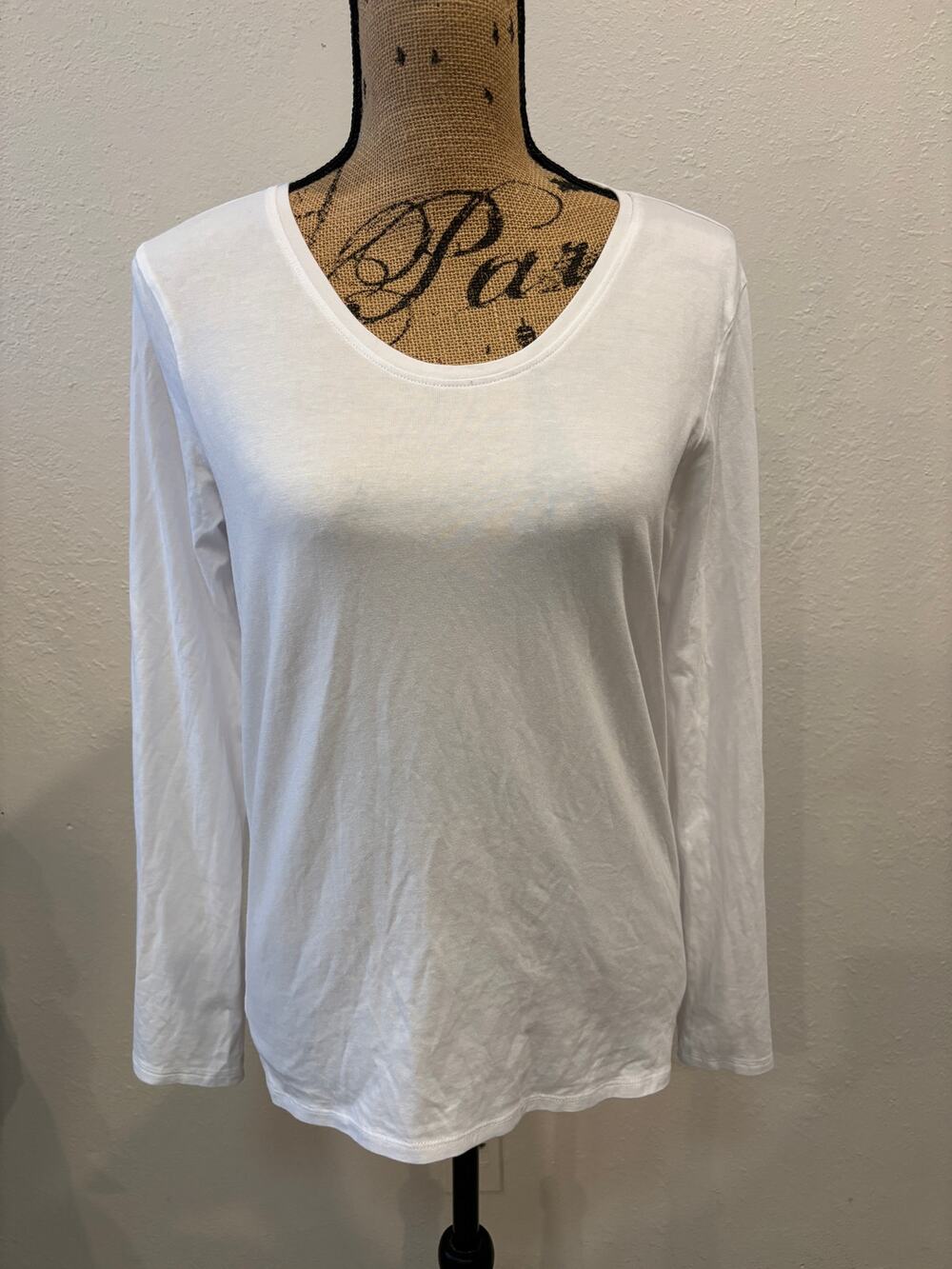 Lucky Brand Basic White Tee Top Womens Size XL Stretchy Cotton Blend